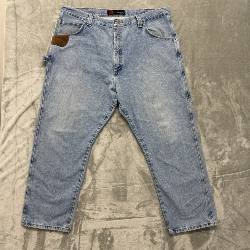 VTG Wrangler RIGGS Workwear Carpenter Jean Men 42x30 Durashield Blue Hammer Loop